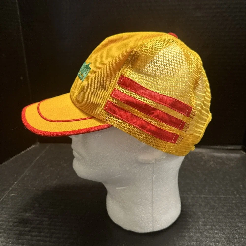 Vtg Peabody Coal Three Stripes Trucker SnapBack Hat  Yellow/‎ Orange RARE